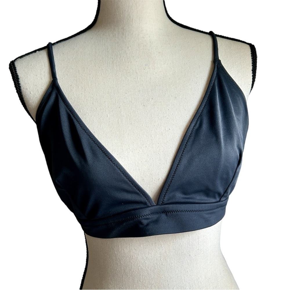 J. Crew Bikini Top Black Swim Style 29763 Soft Cup size XL